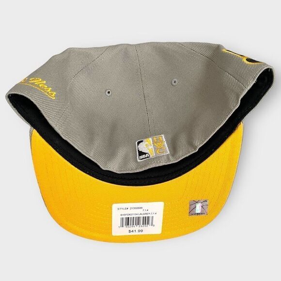 Mitchell & Ness Los Angeles Lakers 50th Anniversary Gray Fitted Hat size 7 1/4 - Picture 8 of 11
